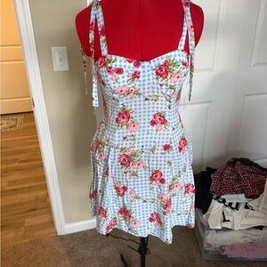 Kohl's Floral Gingham Dress - Blue and Pink